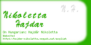 nikoletta hajdar business card